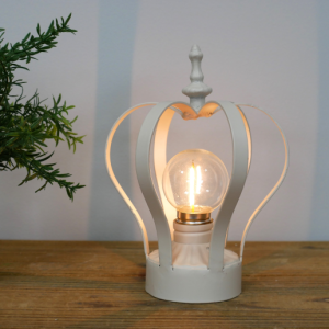 Cream Metal Crown Light - Battery Powered